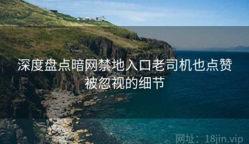 深度盘点暗网禁地入口老司机也点赞被忽视的细节