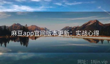 麻豆app官网版本更新：实战心得