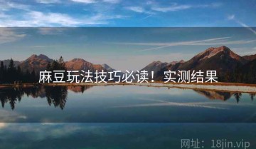 麻豆玩法技巧必读！实测结果