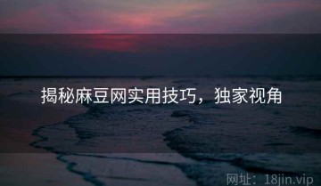 揭秘麻豆网实用技巧，独家视角