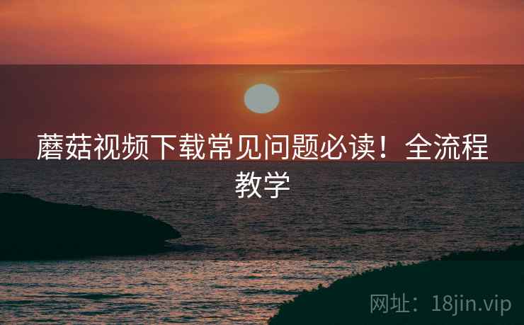 蘑菇视频下载常见问题必读！全流程教学