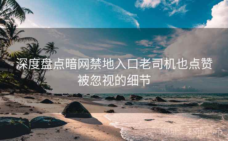 深度盘点暗网禁地入口老司机也点赞被忽视的细节