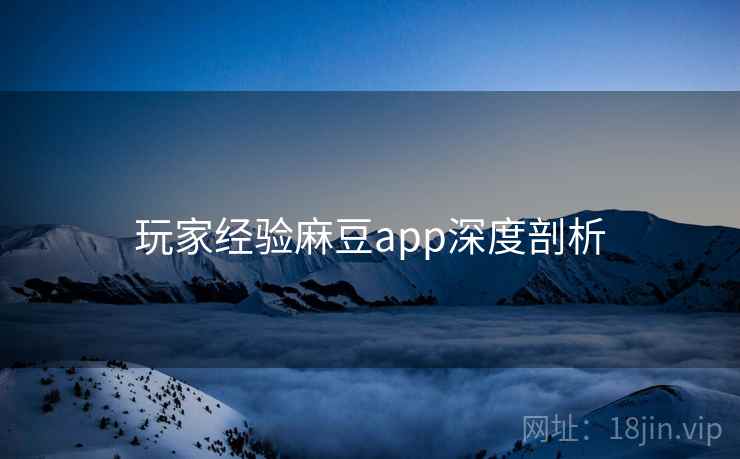 玩家经验麻豆app深度剖析