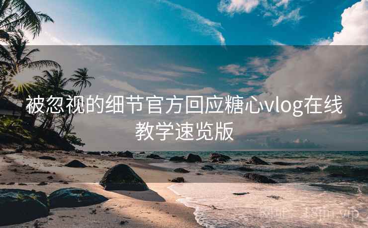 被忽视的细节官方回应糖心vlog在线教学速览版